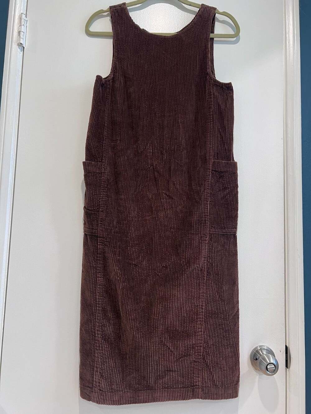 Giorgio Sant’Angelo Women’s Brown Corduroy Jumper Dress Petite 2 Midi Fall Layer